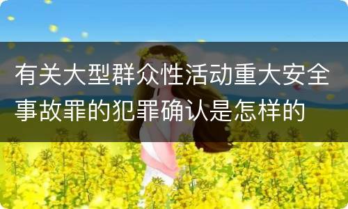 有关大型群众性活动重大安全事故罪的犯罪确认是怎样的