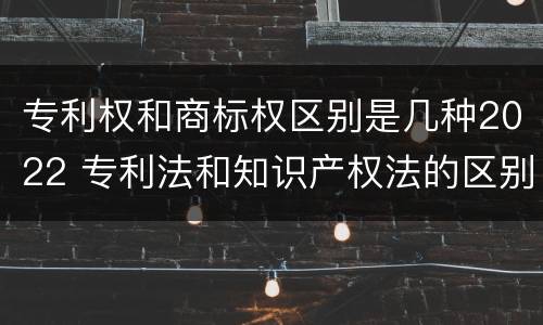 专利权和商标权区别是几种2022 专利法和知识产权法的区别