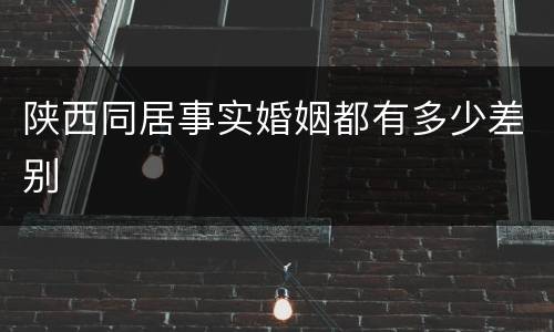 陕西同居事实婚姻都有多少差别