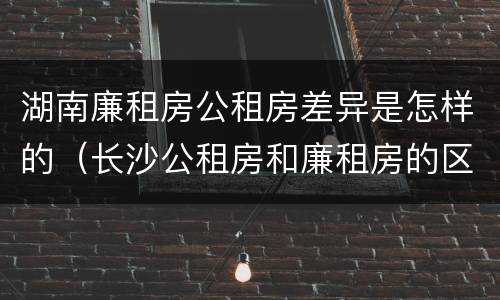 湖南廉租房公租房差异是怎样的（长沙公租房和廉租房的区别）
