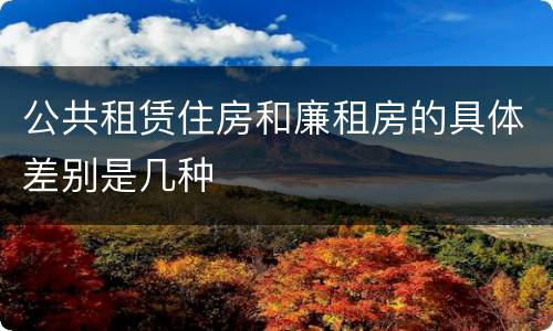 公共租赁住房和廉租房的具体差别是几种