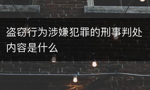 盗窃行为涉嫌犯罪的刑事判处内容是什么