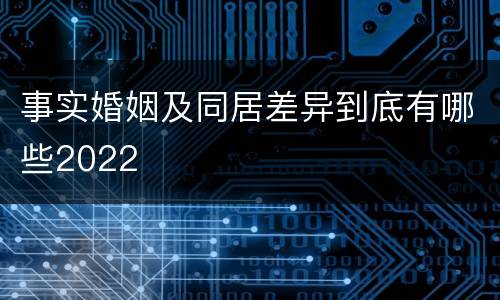 事实婚姻及同居差异到底有哪些2022