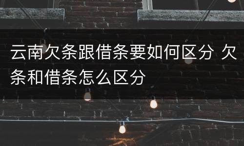云南欠条跟借条要如何区分 欠条和借条怎么区分