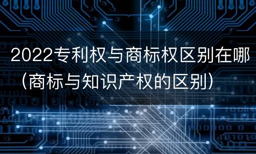 2022专利权与商标权区别在哪（商标与知识产权的区别）