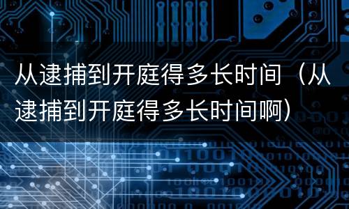 从逮捕到开庭得多长时间（从逮捕到开庭得多长时间啊）