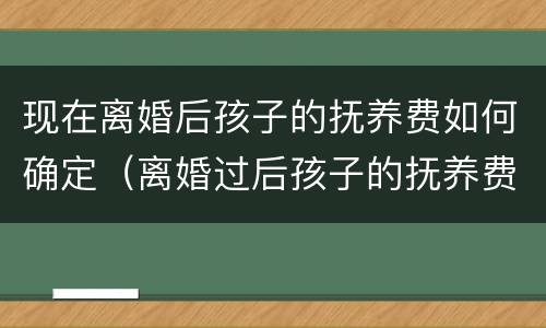 现在离婚后孩子的抚养费如何确定（离婚过后孩子的抚养费怎么算）