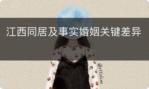 江西同居及事实婚姻关键差异