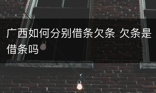 广西如何分别借条欠条 欠条是借条吗