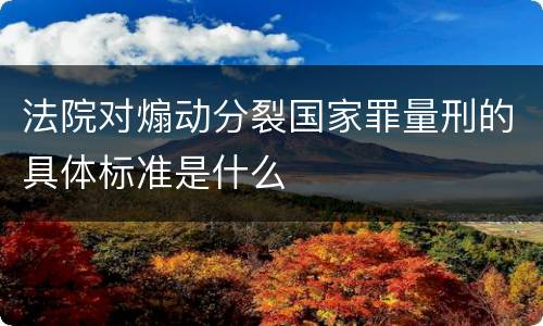 法院对煽动分裂国家罪量刑的具体标准是什么