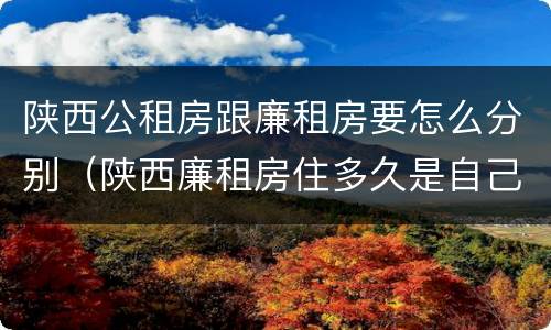 陕西公租房跟廉租房要怎么分别（陕西廉租房住多久是自己的）