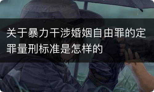 关于暴力干涉婚姻自由罪的定罪量刑标准是怎样的