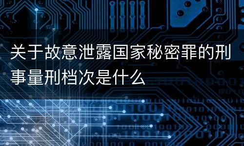 关于故意泄露国家秘密罪的刑事量刑档次是什么