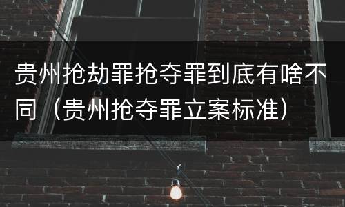 贵州抢劫罪抢夺罪到底有啥不同（贵州抢夺罪立案标准）