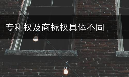 专利权及商标权具体不同