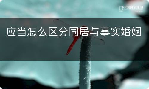 应当怎么区分同居与事实婚姻