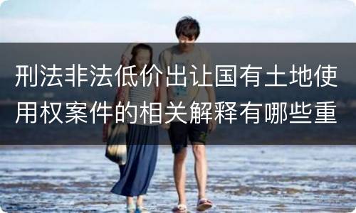 刑法非法低价出让国有土地使用权案件的相关解释有哪些重要内容