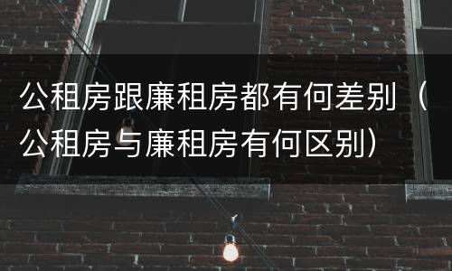 公租房跟廉租房都有何差别（公租房与廉租房有何区别）