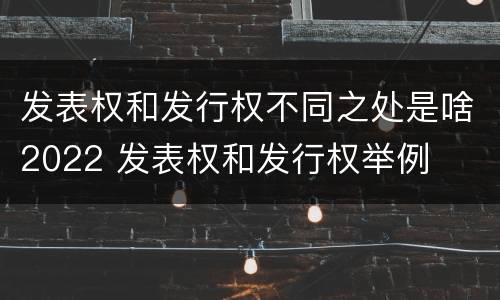 发表权和发行权不同之处是啥2022 发表权和发行权举例
