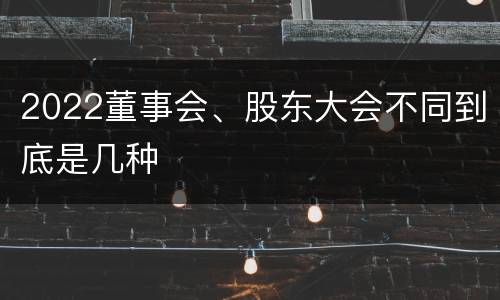 2022董事会、股东大会不同到底是几种