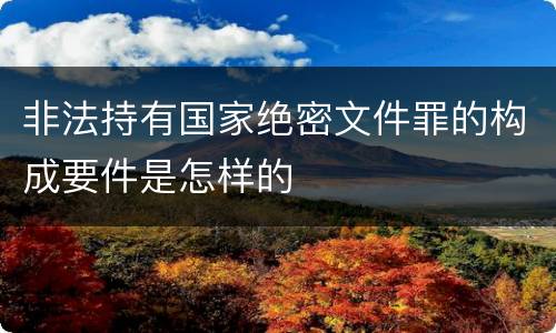 非法持有国家绝密文件罪的构成要件是怎样的