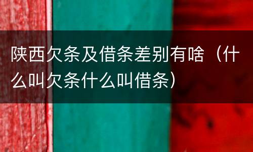 陕西欠条及借条差别有啥（什么叫欠条什么叫借条）