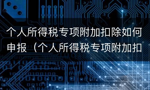 个人所得税专项附加扣除如何申报（个人所得税专项附加扣除如何申报?）