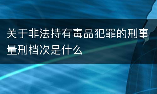 关于非法持有毒品犯罪的刑事量刑档次是什么