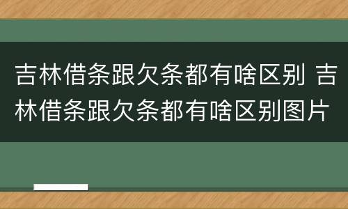 吉林借条跟欠条都有啥区别 吉林借条跟欠条都有啥区别图片