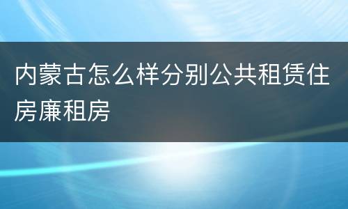 内蒙古怎么样分别公共租赁住房廉租房