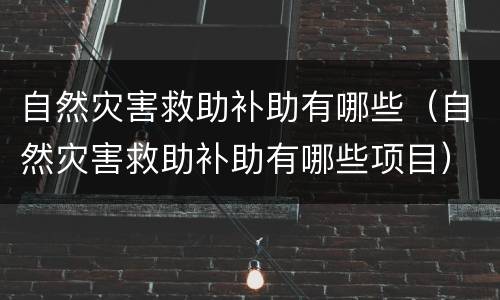 自然灾害救助补助有哪些（自然灾害救助补助有哪些项目）