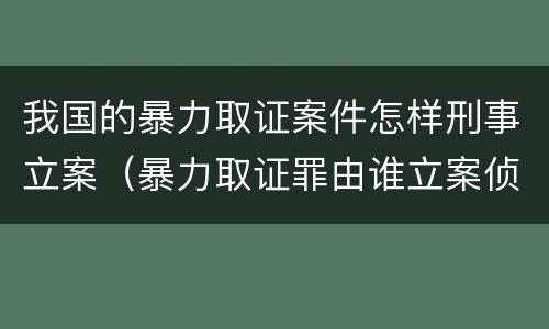 我国的暴力取证案件怎样刑事立案（暴力取证罪由谁立案侦查）