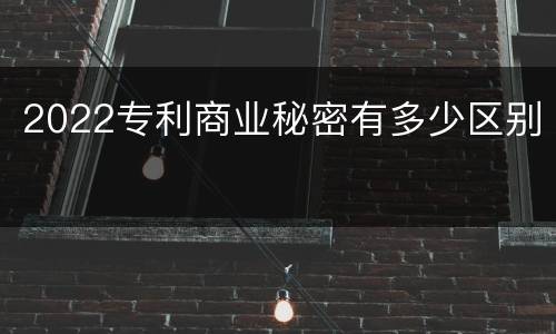 2022专利商业秘密有多少区别