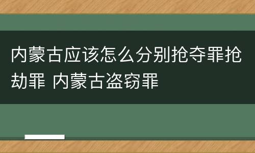 内蒙古应该怎么分别抢夺罪抢劫罪 内蒙古盗窃罪