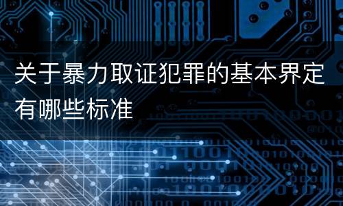关于暴力取证犯罪的基本界定有哪些标准