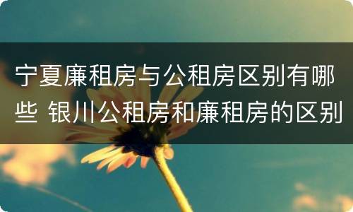 宁夏廉租房与公租房区别有哪些 银川公租房和廉租房的区别