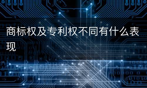 商标权及专利权不同有什么表现