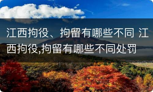 江西拘役、拘留有哪些不同 江西拘役,拘留有哪些不同处罚