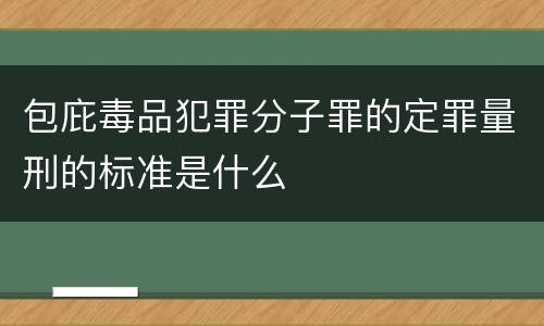 包庇毒品犯罪分子罪的定罪量刑的标准是什么