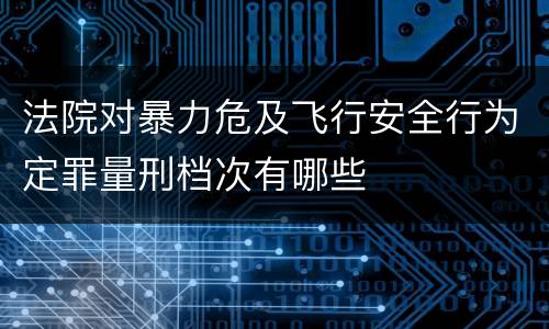 法院对暴力危及飞行安全行为定罪量刑档次有哪些