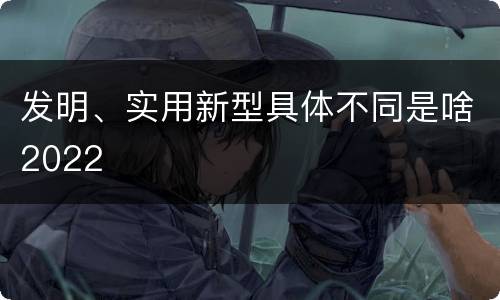 发明、实用新型具体不同是啥2022