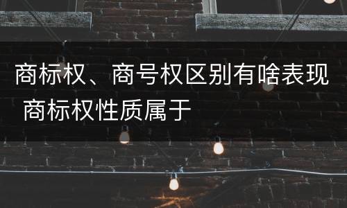 商标权、商号权区别有啥表现 商标权性质属于
