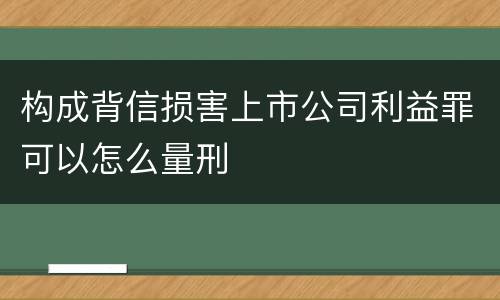 构成背信损害上市公司利益罪可以怎么量刑