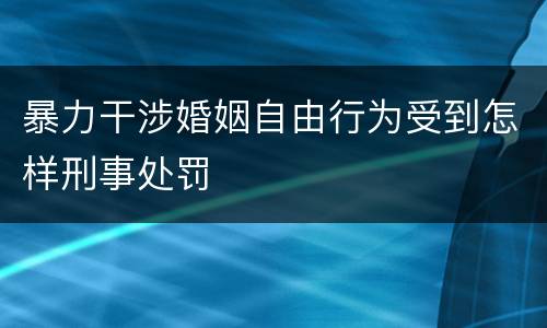暴力干涉婚姻自由行为受到怎样刑事处罚