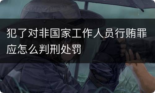 犯了对非国家工作人员行贿罪应怎么判刑处罚