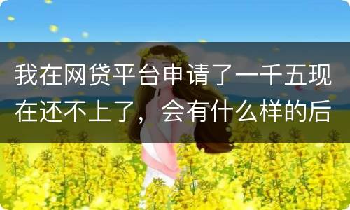 我在网贷平台申请了一千五现在还不上了，会有什么样的后果