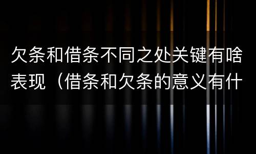 欠条和借条不同之处关键有啥表现（借条和欠条的意义有什么不同）