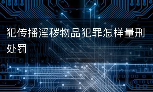 犯传播淫秽物品犯罪怎样量刑处罚