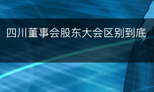 四川董事会股东大会区别到底