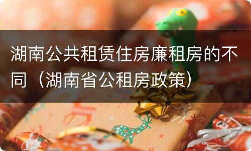 湖南公共租赁住房廉租房的不同（湖南省公租房政策）